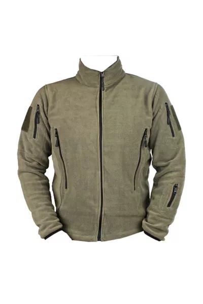 Taktische Schlichte Jacke mit 5 Taschen in Khaki Grün Fleece Oberteil