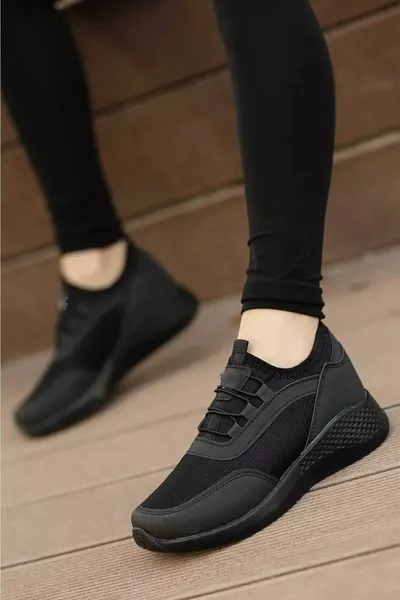 حذاء نسائي للمشي بكعب مسطح، شبكي ناعم، مريح، مرن، يومي وقابل للتنفس