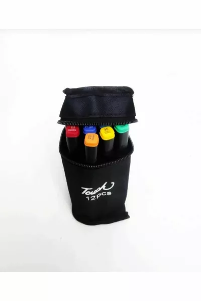 Marker -delige set met tas Draagbare marker set  kleuren dubbelzijdige markeerstiften set