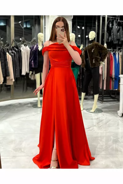 فيونا حزام الحجر الساتان مساء اللباس الأحمر