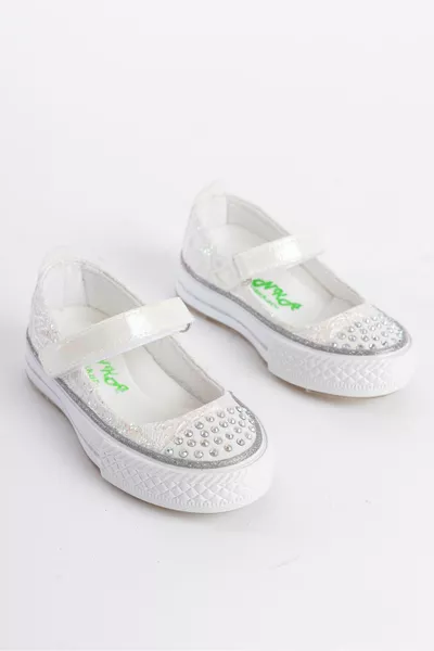 Nuova stagione madreperla ragazze ballerine, pizzo pietra scarpe casual per bambini