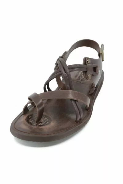 Handgefertigte Herren Leder Sandalen  Kaffee