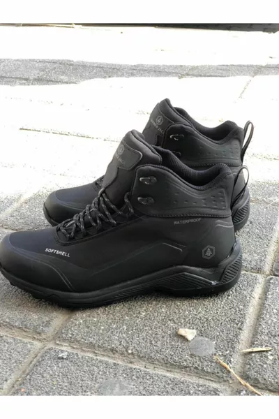  الرجال الأسود دليل على المياه للجنسين أحذية الثلج للماء في الهواء الطلق SoftShell الشتاء البريدي