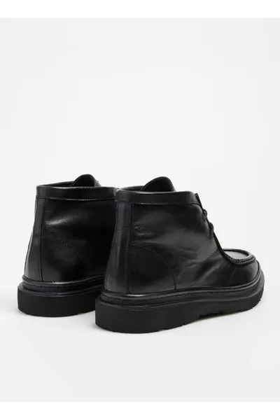 Black Men's Leather Boots KRIENS