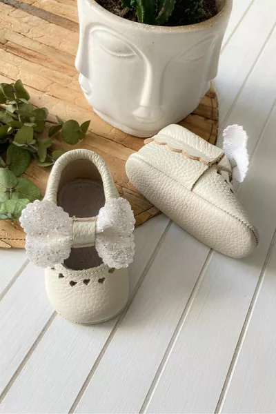 - Shine Series Creme % Leder Baby Schuhe für den ersten Schritt