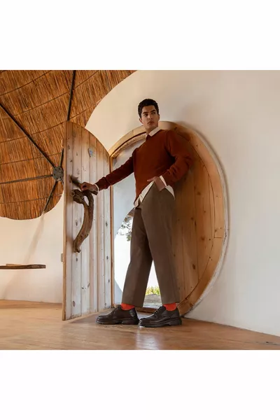 Scarpe Oxford in vera pelle marrone da uomo 