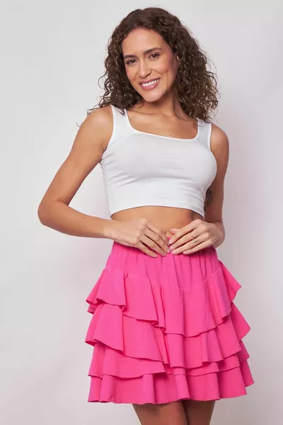 تنورة قصيرة خفيفة الوزن من ميكونوس للسيدات (الطول سم + -2 سم)-Fujya