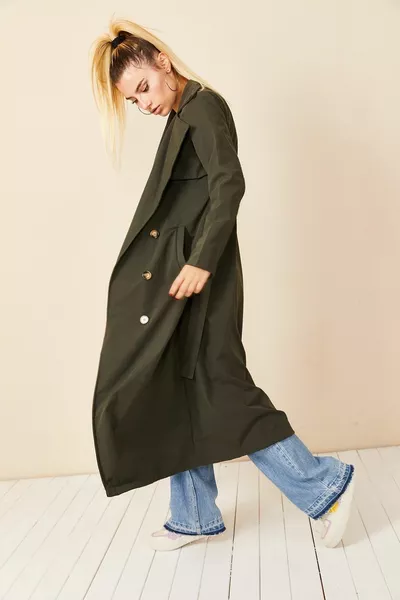 Double-breasted Neck Trench Coat