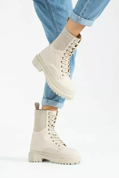 حذاء نسائي بيج (نعل 5 سم)