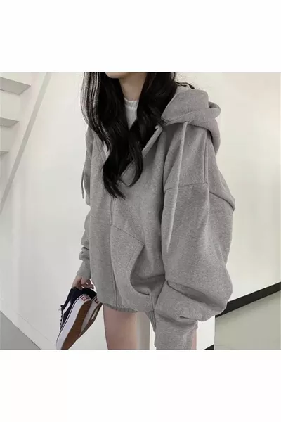 تصميم مخصص مقنعين كامل سستة سميكة الشتاء سوبر كبيرة الحجم المرأة سترة التعرق