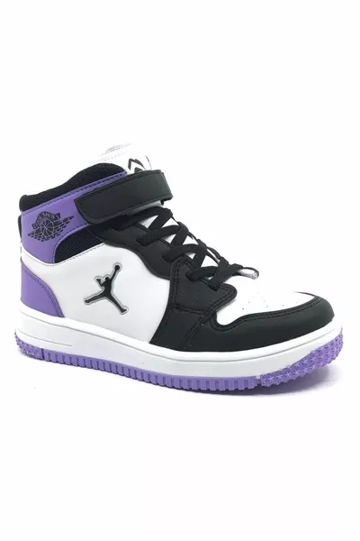 Cool Hugs Glaxy Long Beijing Col roulé Enfants Baskets BLANC-VIOLET