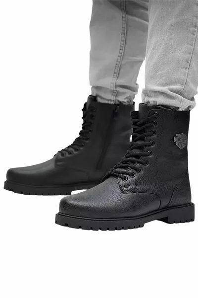 Мужские почтовые сапоги на молнии ЧЕРНЫЙ