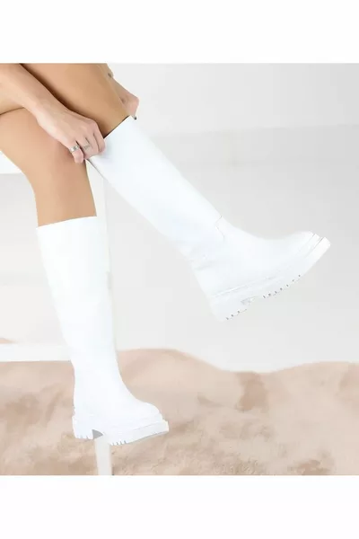 الركبة البيضاء العميقة وحيد مقاوم للماء أحذية الموسم الجديد