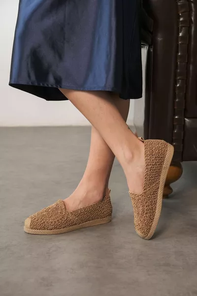 Женские вязаные вязаные летние балетки Perdix - телесный