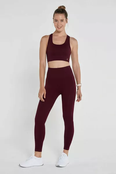 Gela hoge taille, flexibele en liftende sportlegging bordeaux