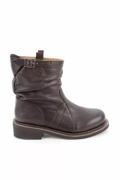 الجوارب النسائية الجلدية باللون البني الداكن و Bootie 