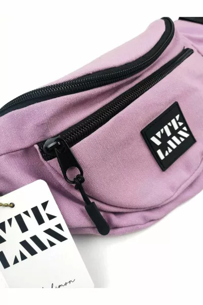 Сумка унисекс сиреневого цвета через плечо и пояс