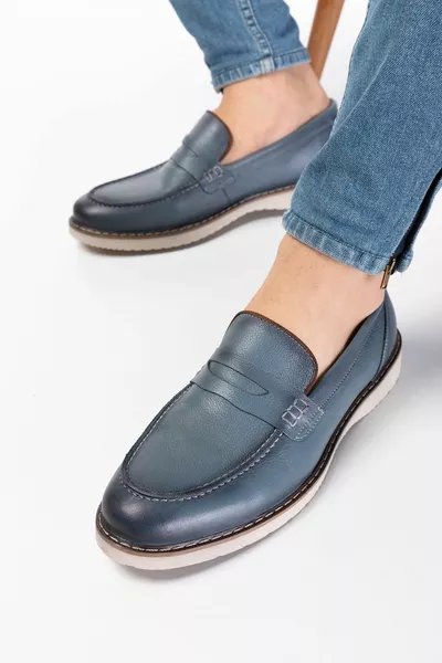 جلد طبيعي الصيف الرجال أحذية جلدية عارضة