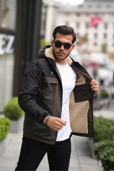 معطف شتوي رجالي داخل ماء الفراء ومقاوم للبرودة