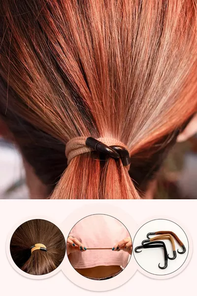 Crochet en plastique Ensemble de pinces à cheveux en caoutchouc 6 pièces