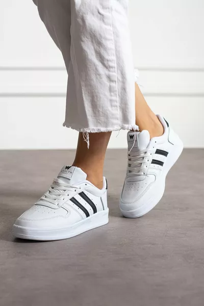 Weiß Schwarz Unisex Turnschuhe 