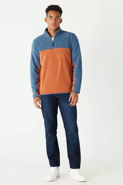 الرجال النيلي كسر قياسي صالح عادي قطع عارضة عارضة مزدوجة اللون الصوف الرياضة قميص من النوع الثقيل