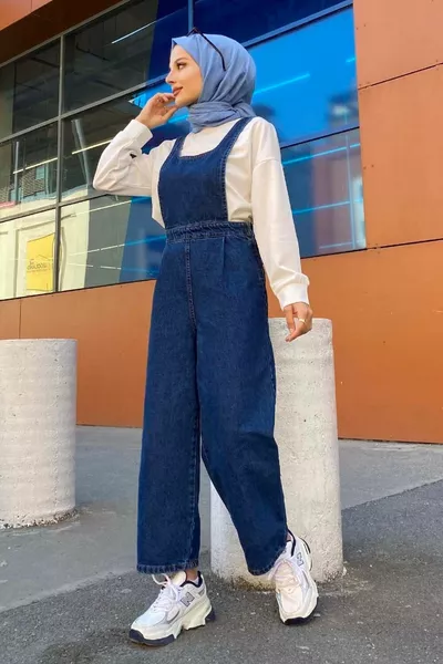 Hijab Model Summer Denim Jumpsuit