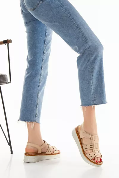 الداخلية الخارجية جلد طبيعي العظام وحيد الراحة النساء الصنادل