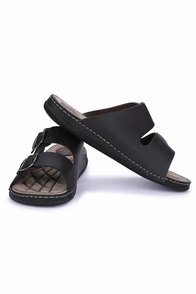 Pantofole ortopediche da uomo nere di grandi dimensioni fuori misura 