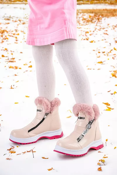  cuir verni fissure fermeture éclair filles bottes chaussures