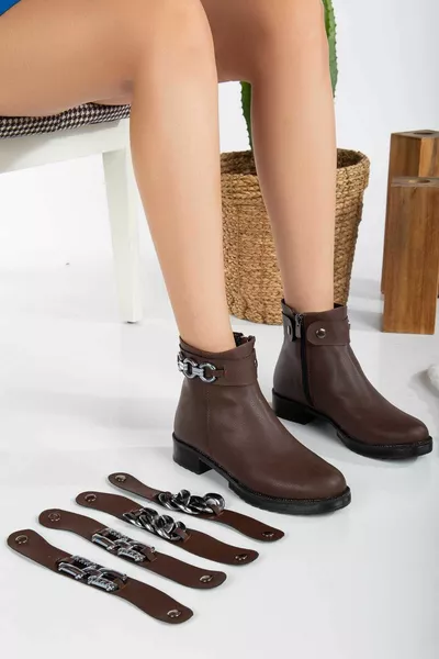 Women's Casual Boots (NON-SLIP, NON-SOUND THERMO SOLE) -Rip-Plug with 3 buckles 