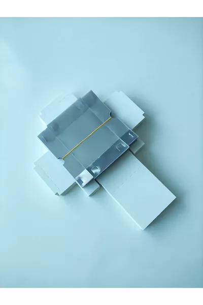  броя бяла картонена кутия с ацетатен капак  картонена кутия