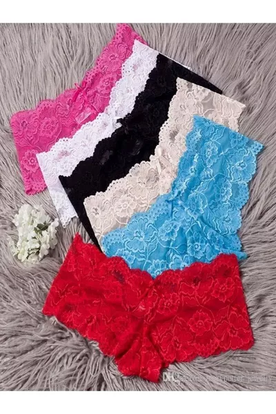 سراويل داخلية نسائية بكسر دانتيل، مجموعة من 6