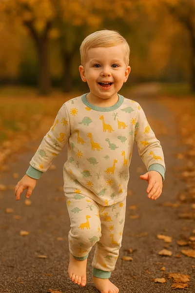 0-4 Years Special Cartoon Print Baby and Kids Pajama Set - Wide Collar & Special Size Options