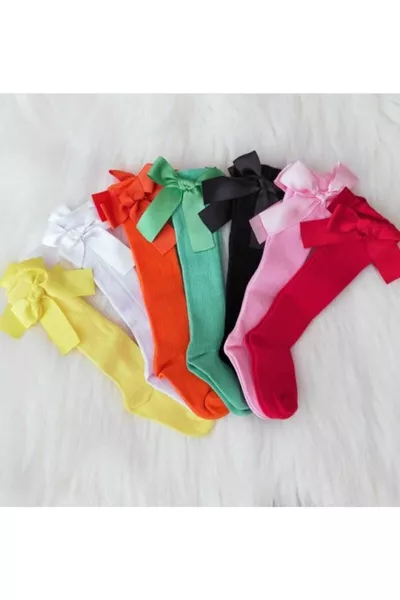 Baby Knee-High Socks with Bow