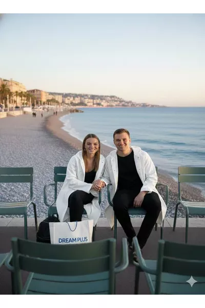 Unisex Beyaz Eva Kumaş Su Rüzgar Geçirmez Yağmurluk