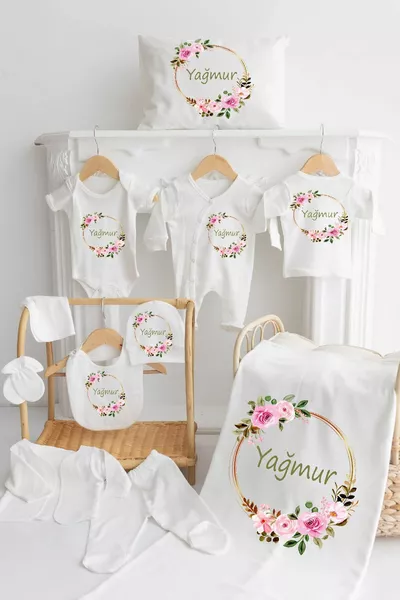 % Cotton Printed -Piece Personalized Organic Baby Hospital Outfit