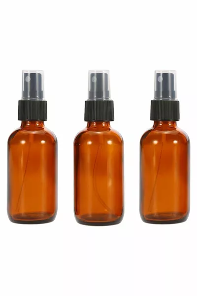 Amber Glas Sprayfles Zwart Fijnnevelverstuiver cc Set van 3