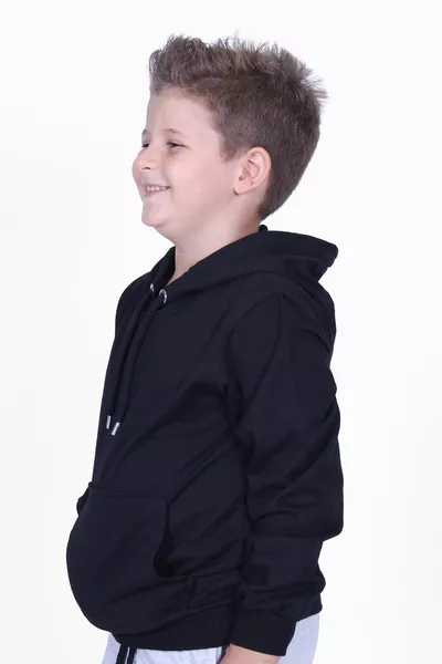 Sweat à capuche garçon avec poche kangourou et imprimé X