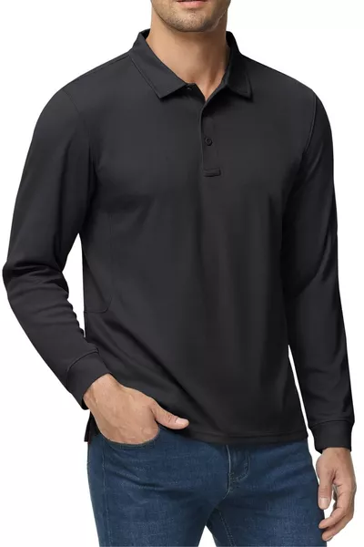 قميص بولو جولف رياضي رجالي من غاسي، قميص بولو من الجيرسيه، أداء بايك، تكتيكي، عسكري، بأكمام طويلة