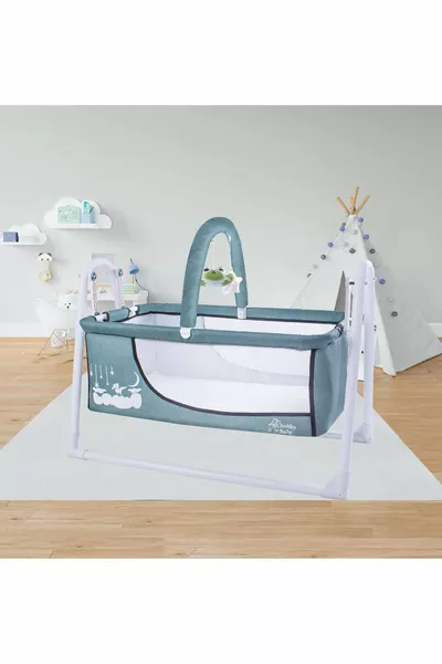 سلة كاندي سرير أطفال محمولة بجانب الأم أخضر