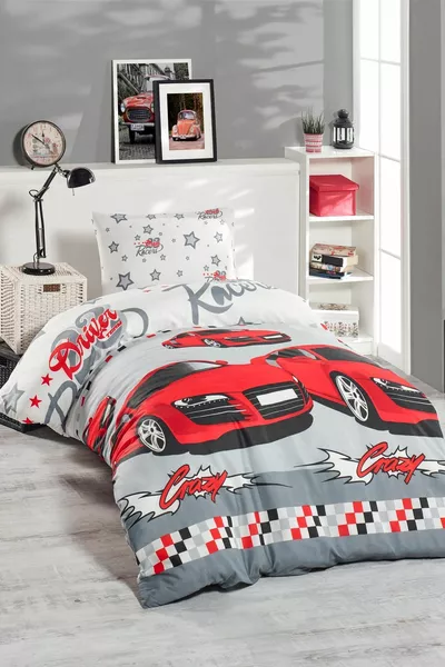 Junior Bedding Set Single Crazy Red