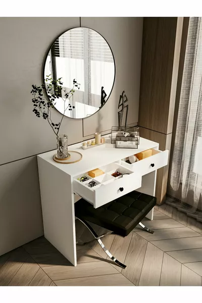 Make-up Tafel Glanzend Wit Sieraden Accessoire Organizer