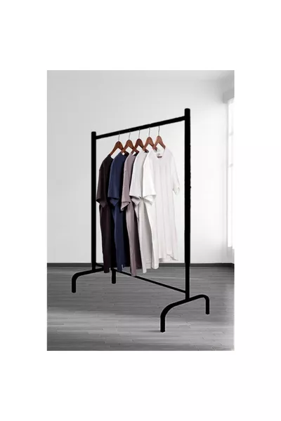 Freestanding Clothes Rack Garment Hanger Metal Clothing Hanger Dress Hanger Stand - Black