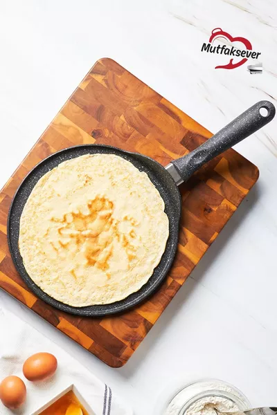 Тавa за гюзлеме и палачинки Mutfaksever с индукционно дъно от биогранит, сив,  см