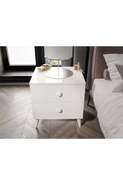 Hazelnoot 2 Laden Nachtkastje - Helemaal van MDF van topkwaliteit