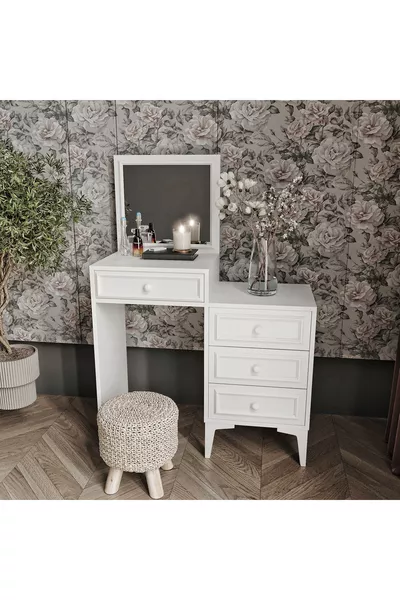 Stella Country Style Mirrored Dressing Table - Made Entirely of Premium Quality MDF