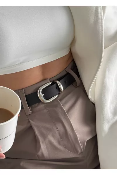 حزام نورة الأساسي بمشبك فضي  سم