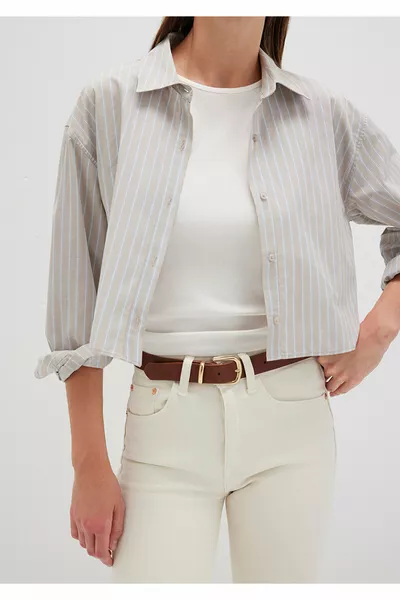 Kunstledergürtel in Braun 