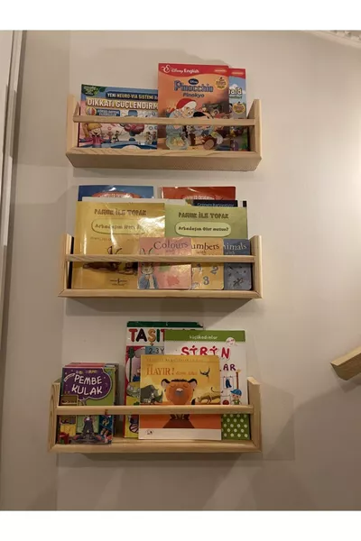 خزانة كتب أطفال من الخشب الزخرفي